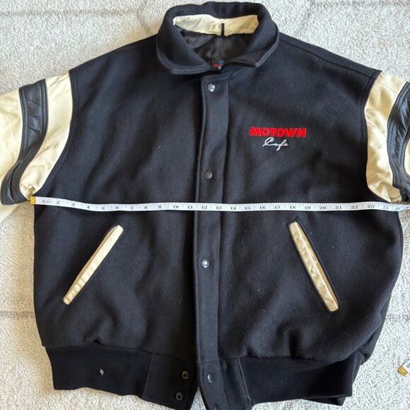 Rare Vintage 90s 'Motown Cafe' Las Vegas Leather Varsity Jacket Iconic Unisex - Picture 4 of 13